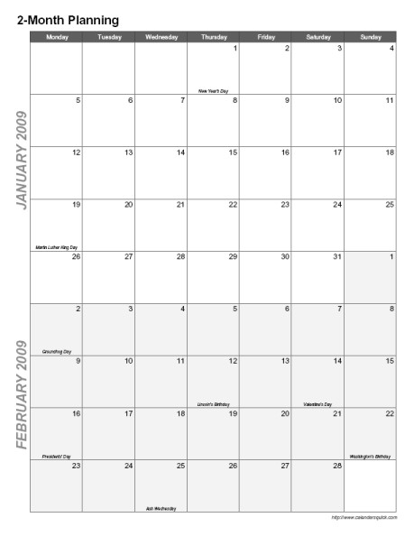 2 Month Printable Calendar Printable 2 Month Calendar Calendarsquick