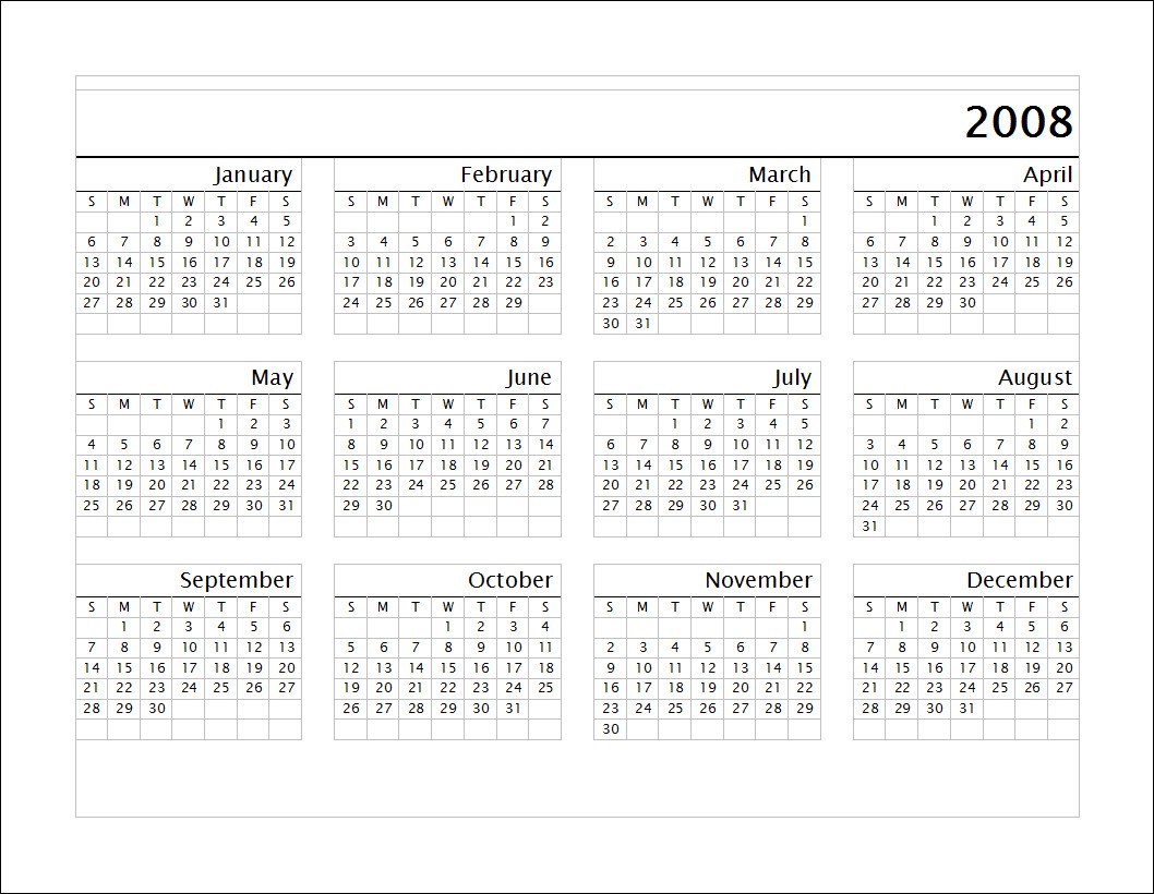 blank calendars