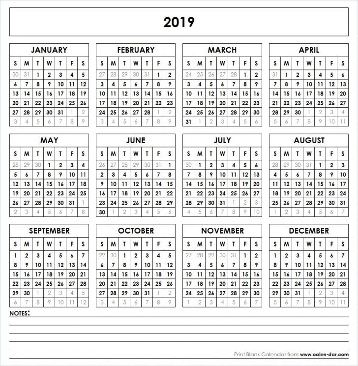 New 2019 Blank Printable Calendars | Free Printable Calendar Monthly