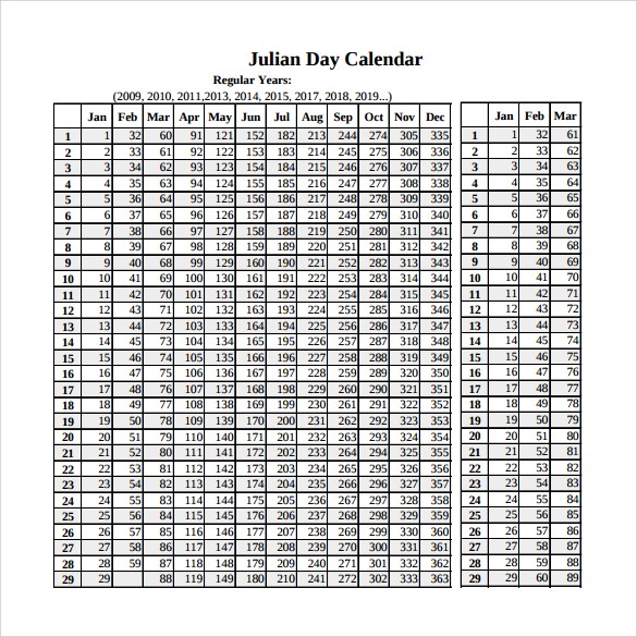 julian calendar 2019 505