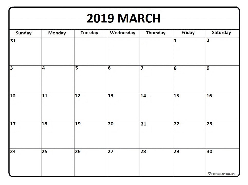 CAL=March 2019 calendar