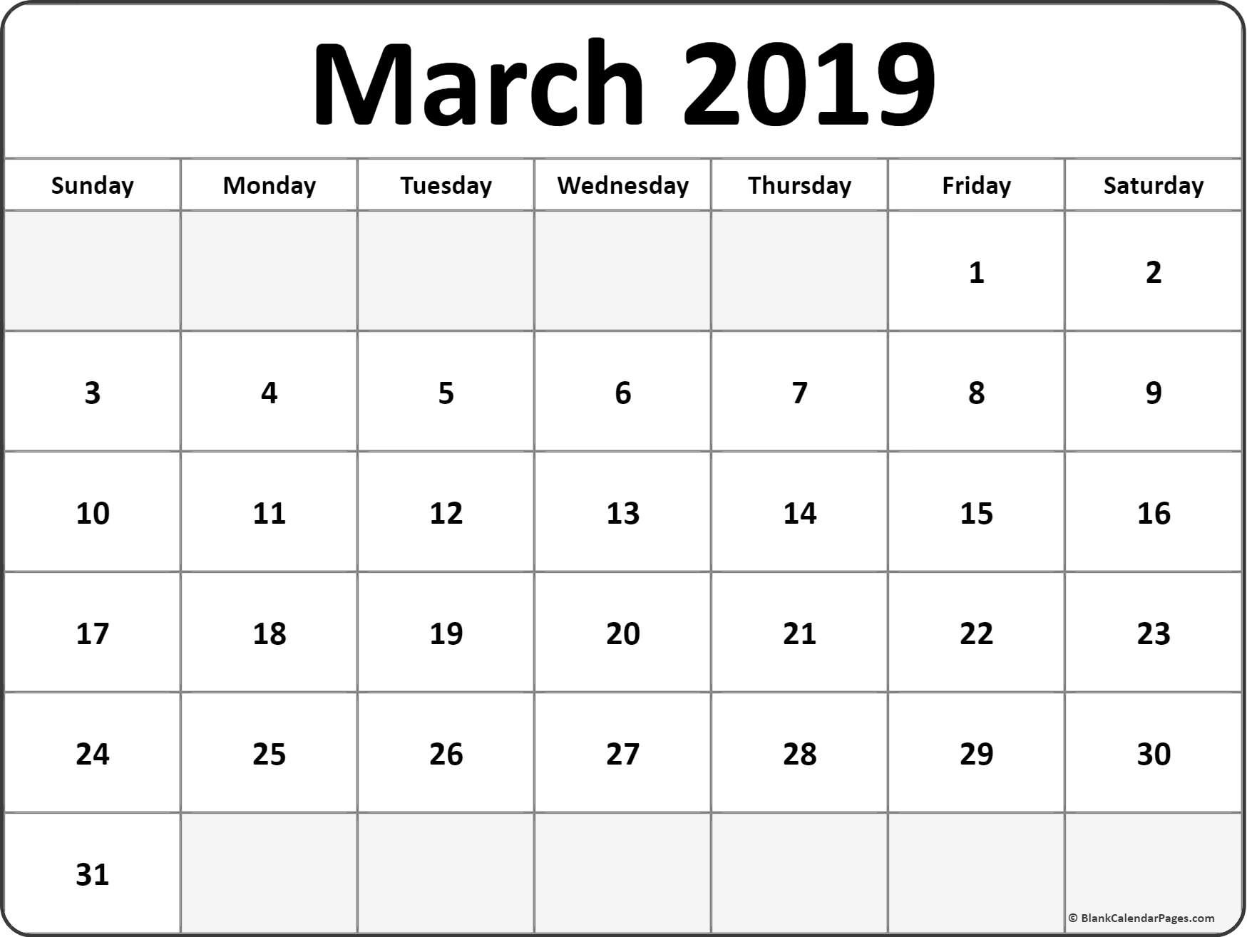 CAL=March 2019 calendar