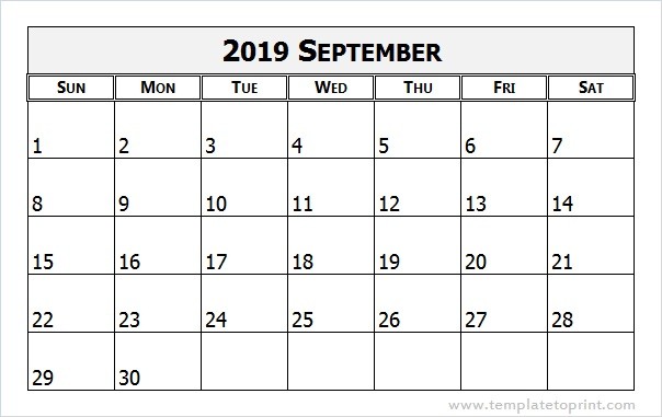 september 2019 calendar template 1949