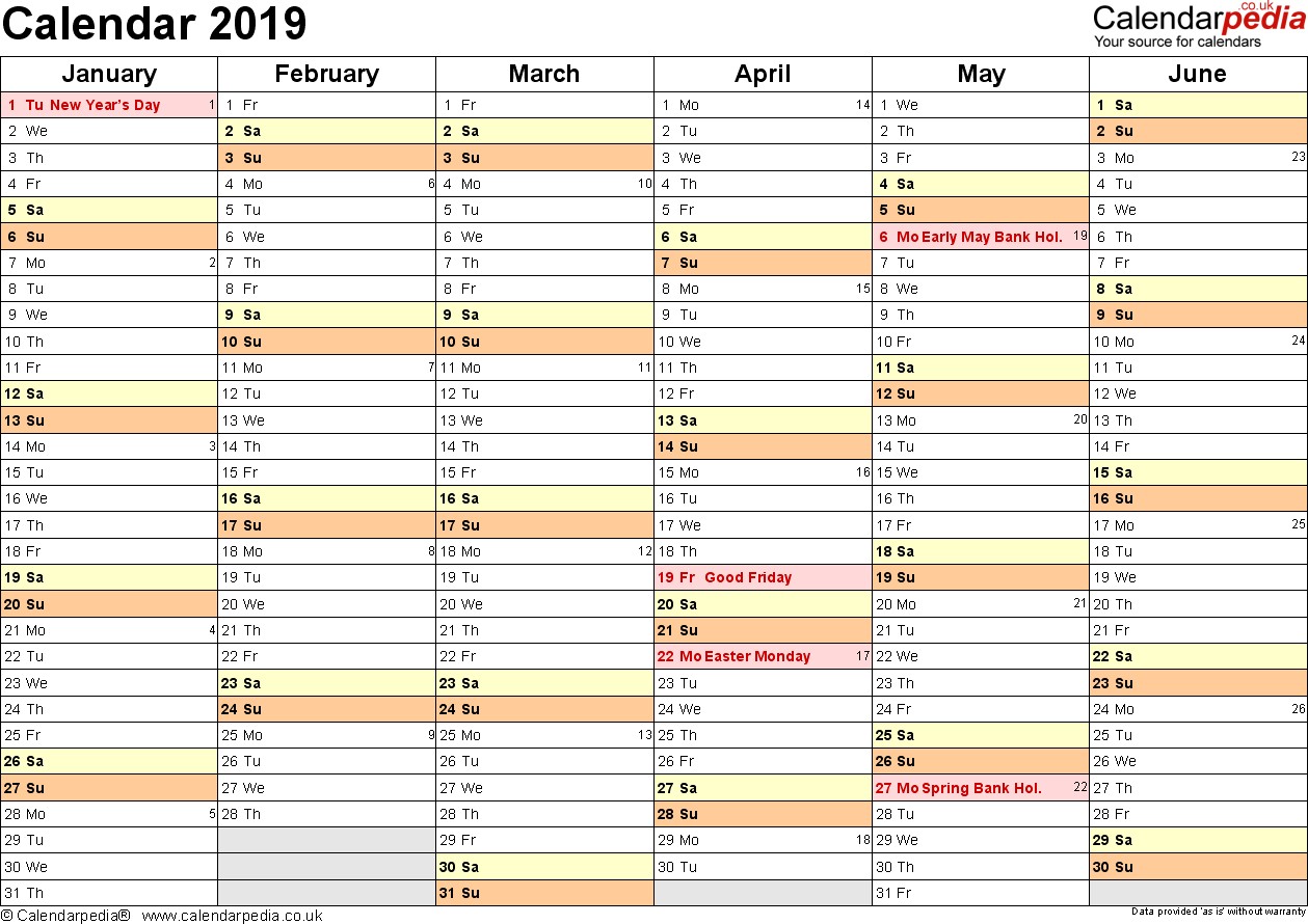 2019 Uk Calendar Printable Calendar 2019 Uk 16 Free Printable Pdf Templates