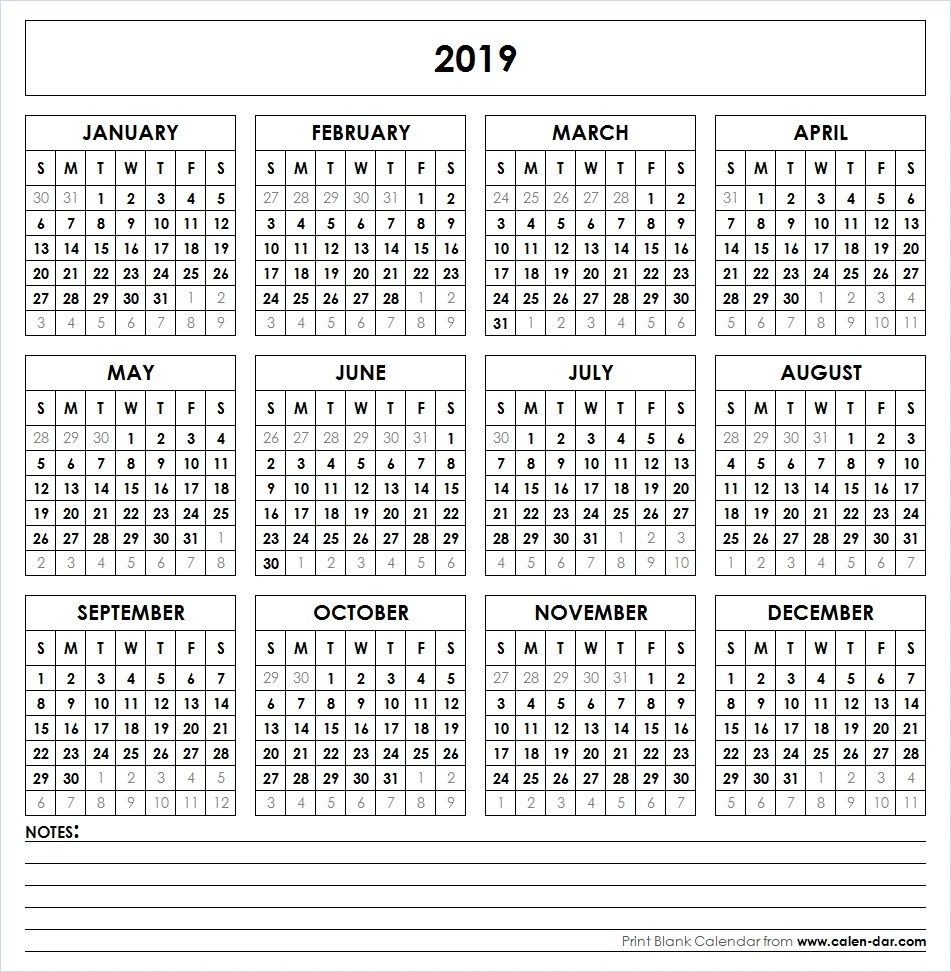 A5 Printable Calendar 2019 2019 Printable Calendar Yearly Calendar