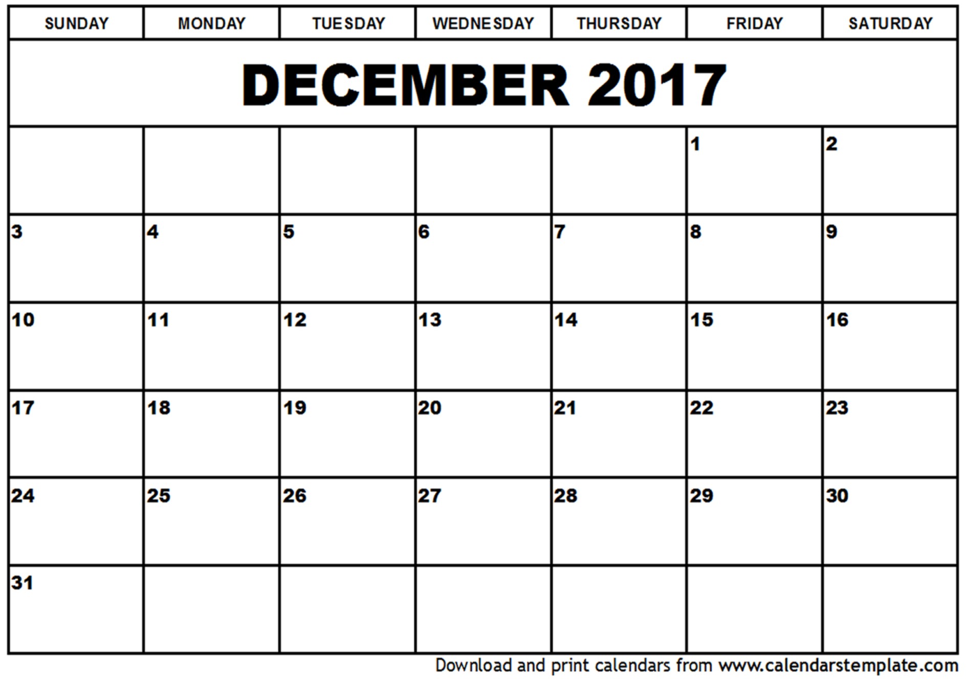 blank december 2017 calendar 2483