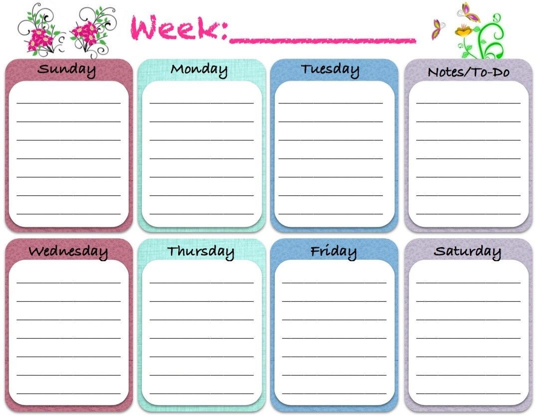 Blank Printable Weekly Calendar Weekly Blank Calendar Template 5 Calendar