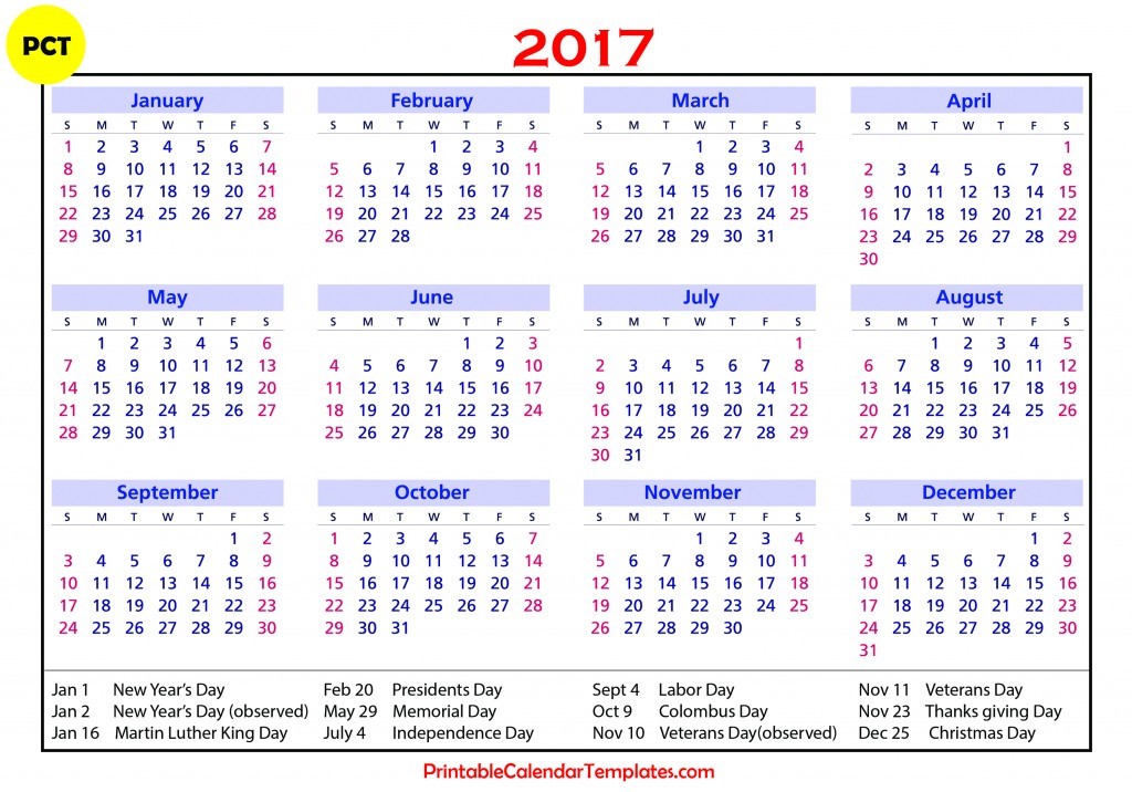 Calendar Free Printable Free Printable Calendar 2017 Templates