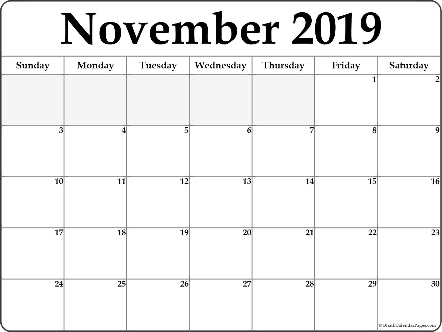 CAL=November 2019 calendar