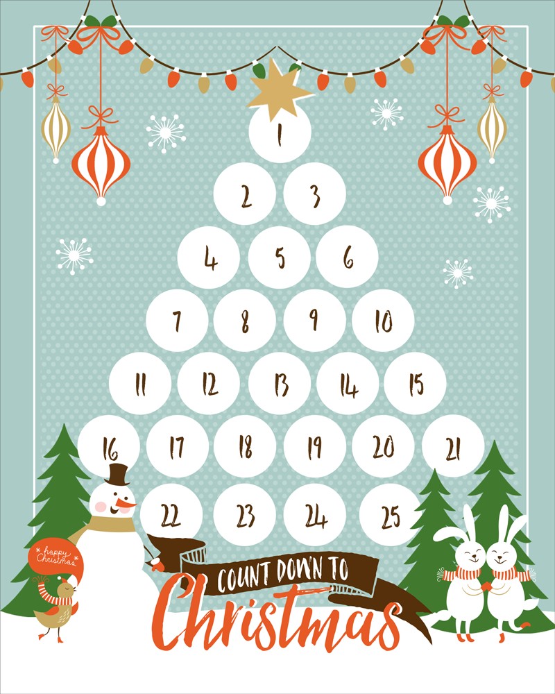 Best Of Christmas Countdown Calendar Printable Free Printable Calendar Monthly