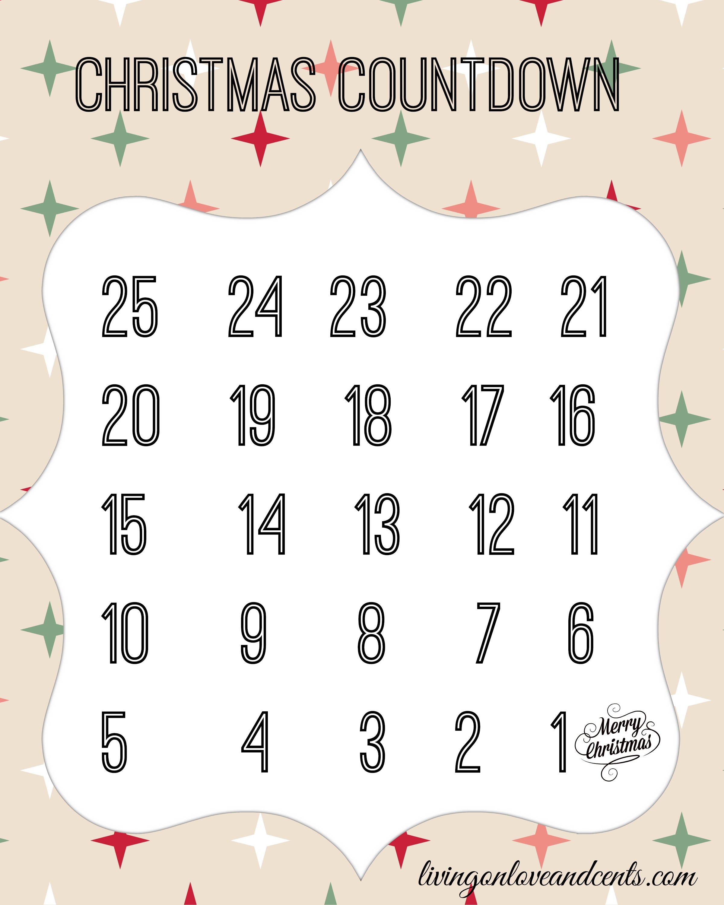 post printable number countdown