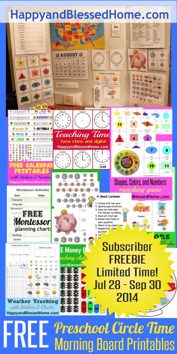 Circle Time Calendar Printable Free Preschool Circle Time Morning Board Printables