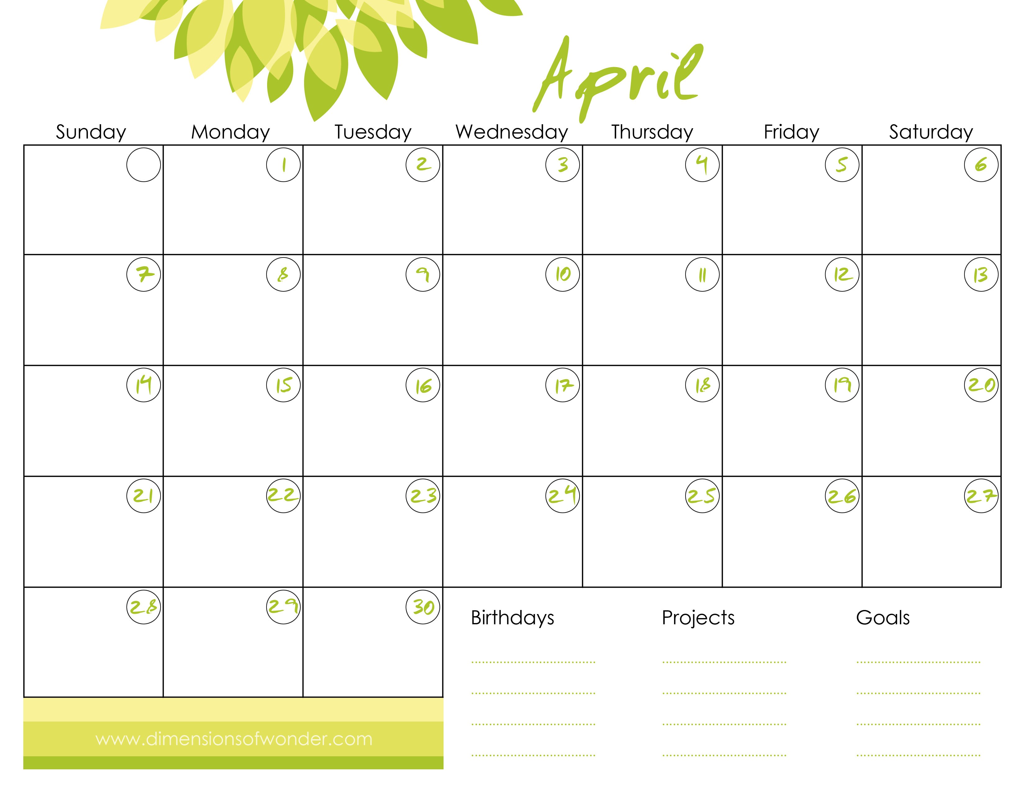 create a calendar free