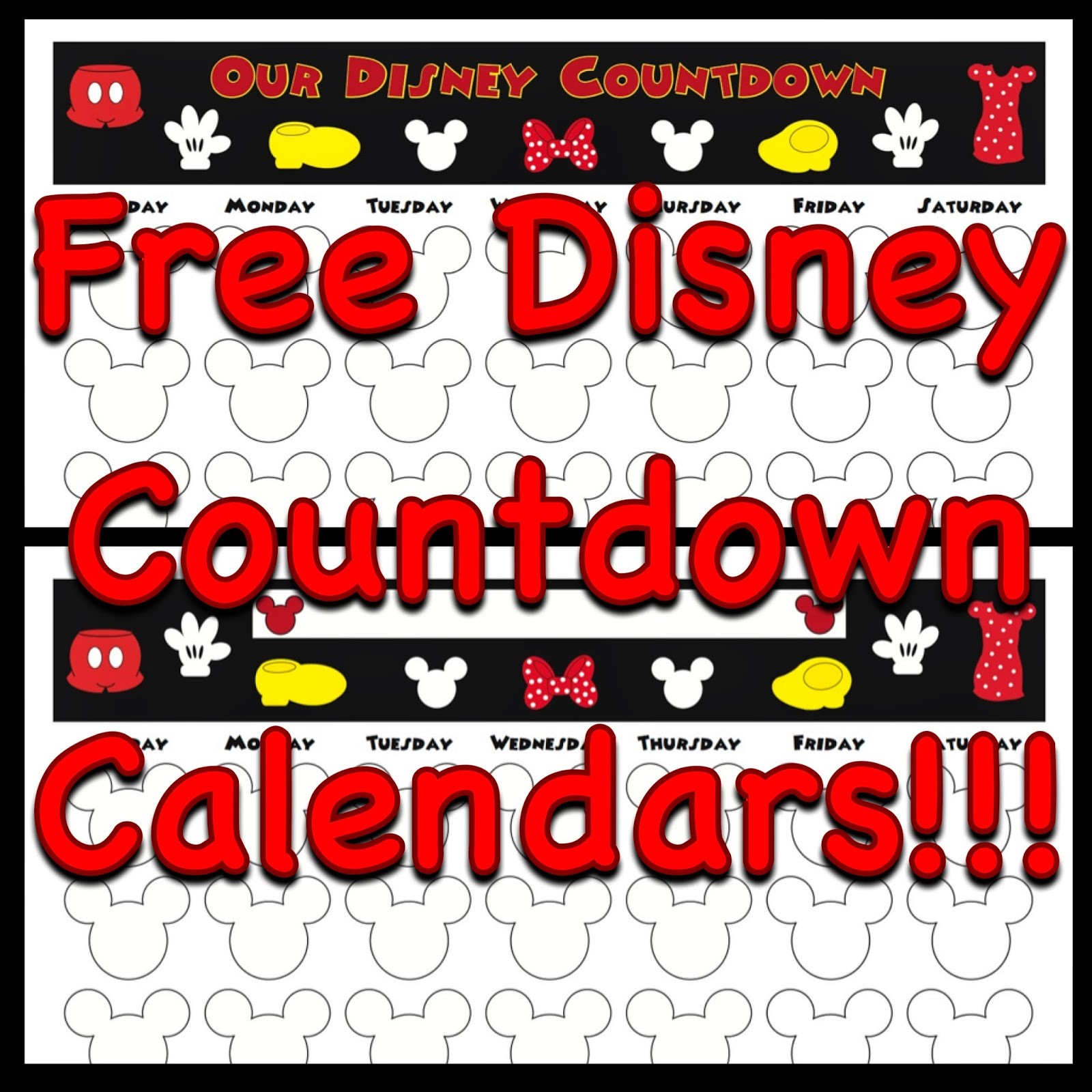 Disney Countdown Calendar Printable Countdown Calendar Printable