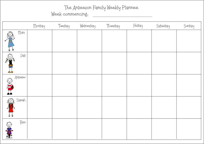 Family Planner Calendar Printable 9 Best Of 2016 Printable Weekly Family Planner