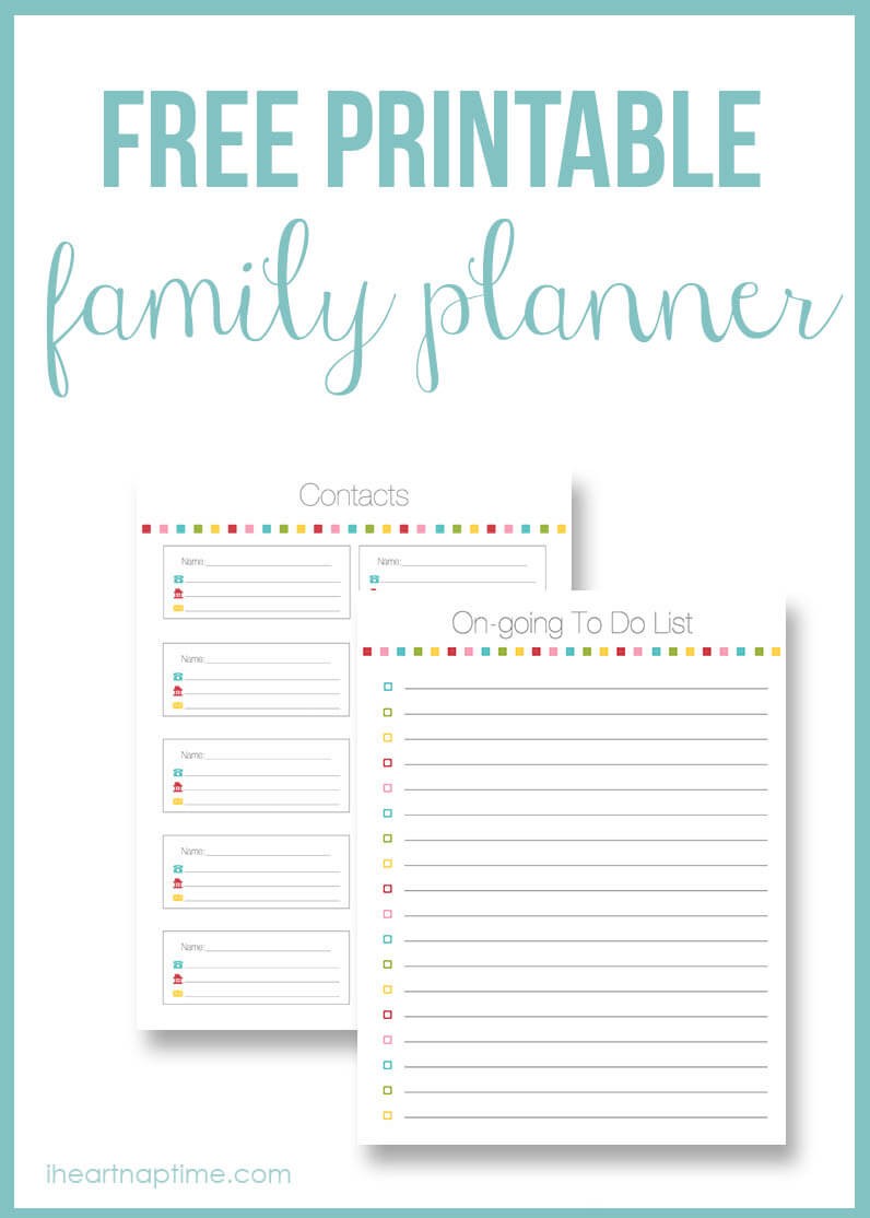 free printable family planner