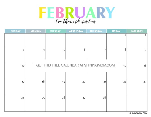 free printable 2019 calendar beautiful and colorful