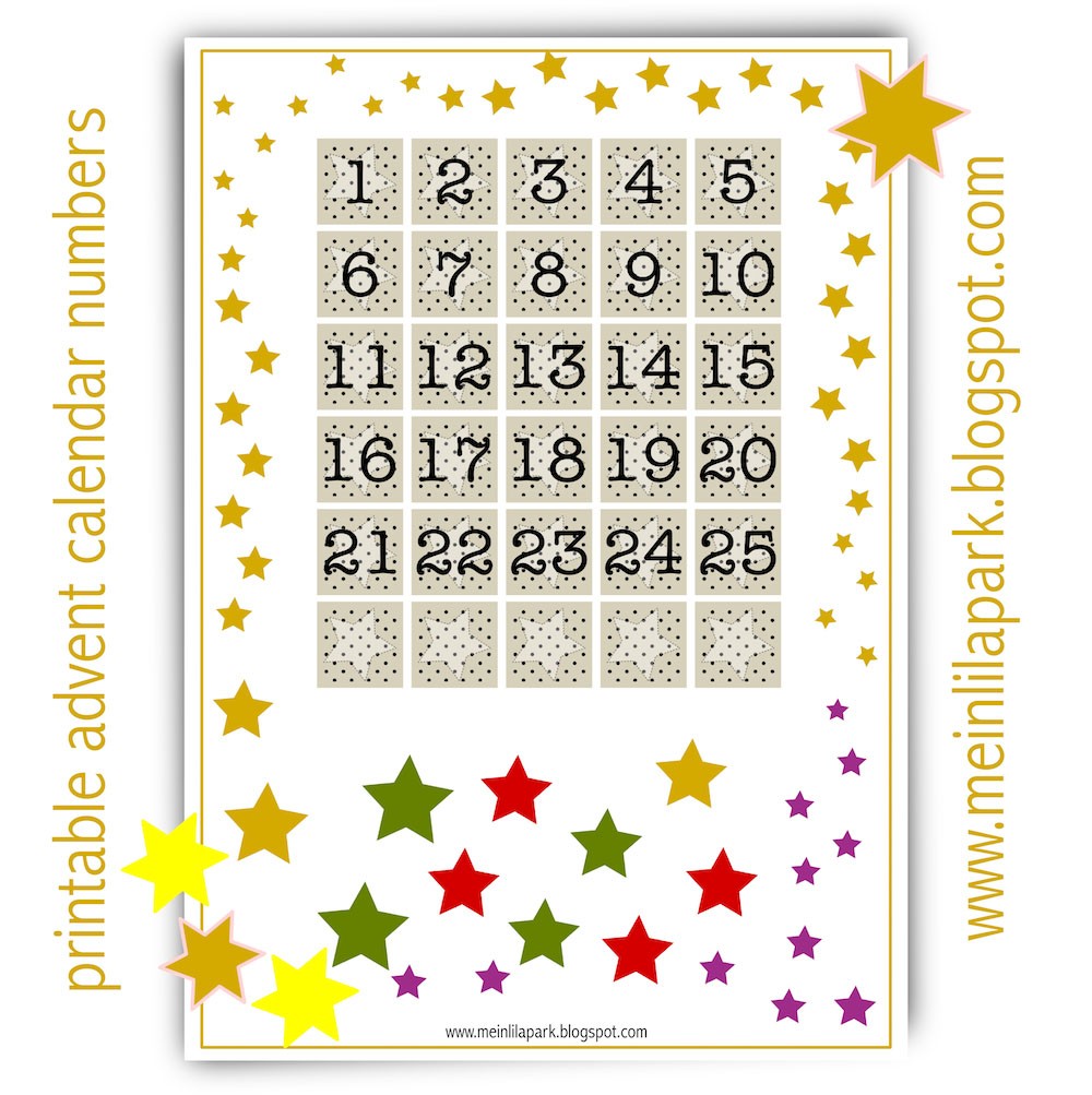 Free Advent Calendar Printable Free Printable Advent Calendar Numbers Ausdruckbarer