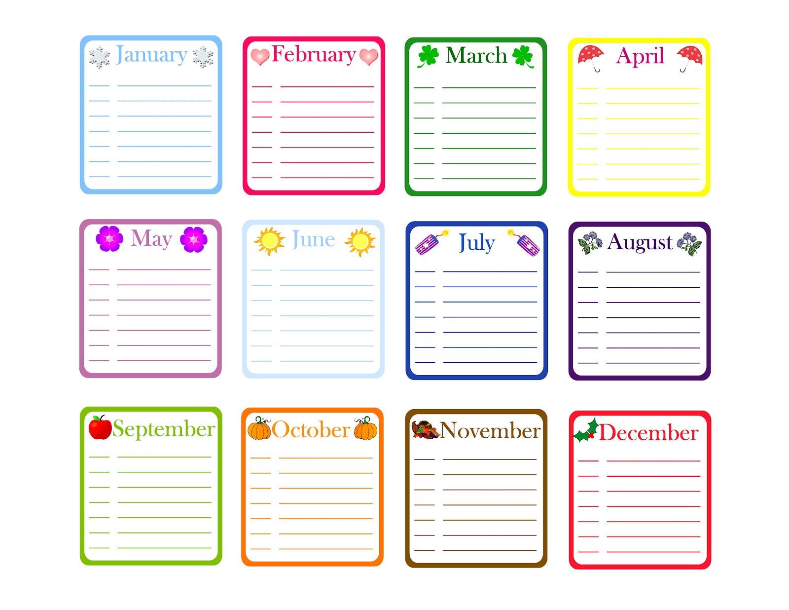 Free Printable Birthday Calendar Templates Scrap N Teach Free Classroom Printables