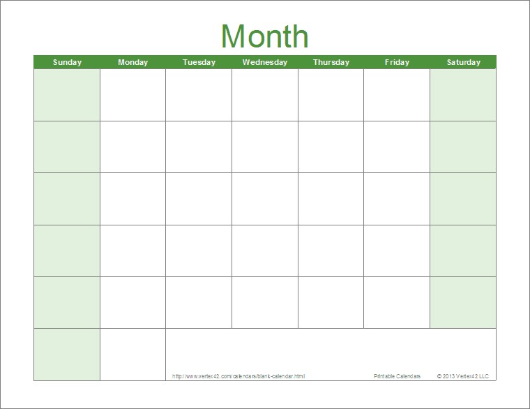 Free Printable Blank Monthly Calendars Blank Calendar Template Free Printable Blank Calendars