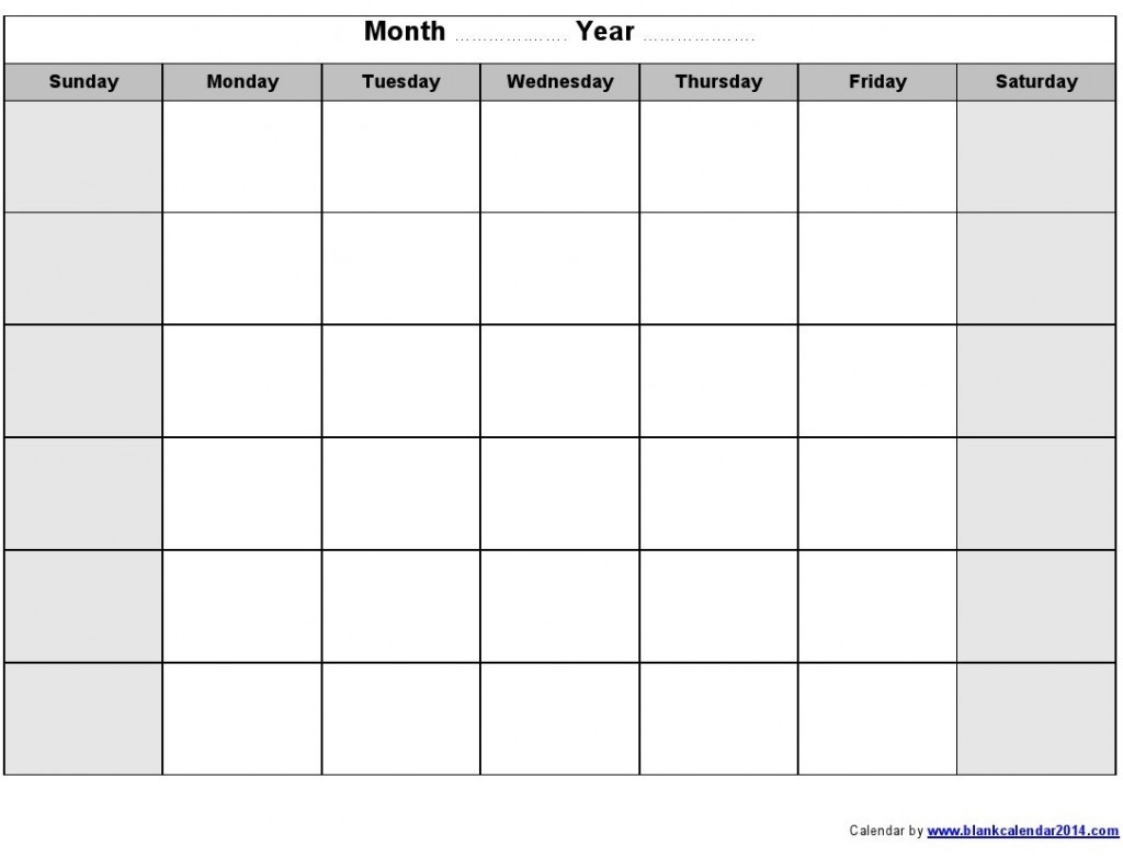 2016 month by month printable