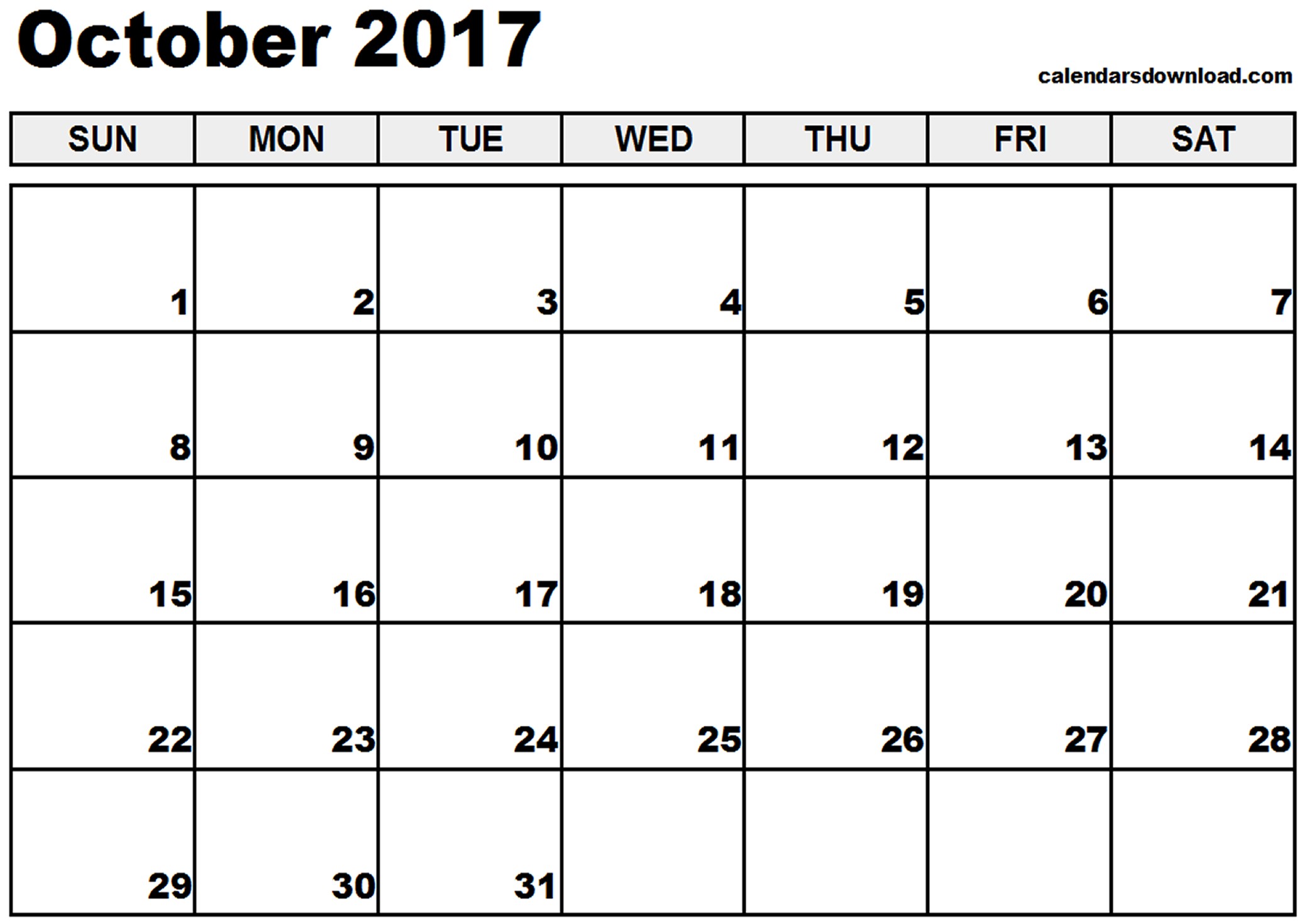 october 2017 calendar australia