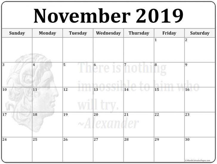 New Free Printable Calendar Nov 2019 | Free Printable Calendar Monthly