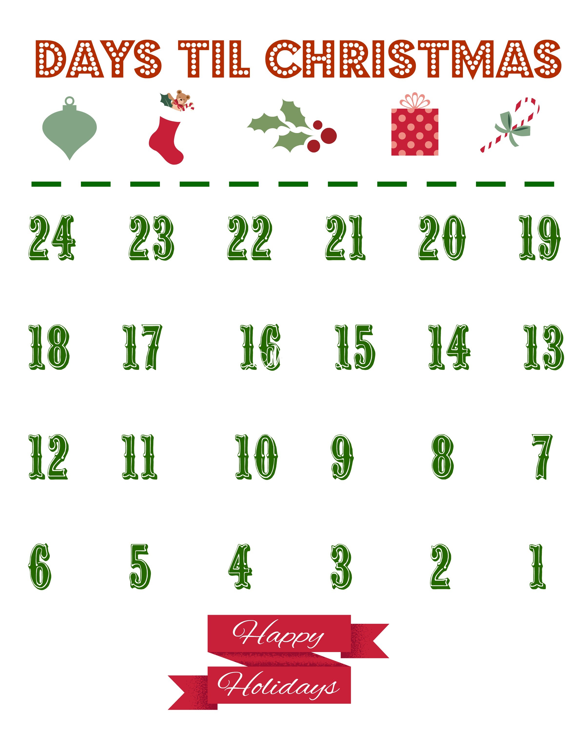 Unique Free Printable Christmas Countdown Calendar Free Printable