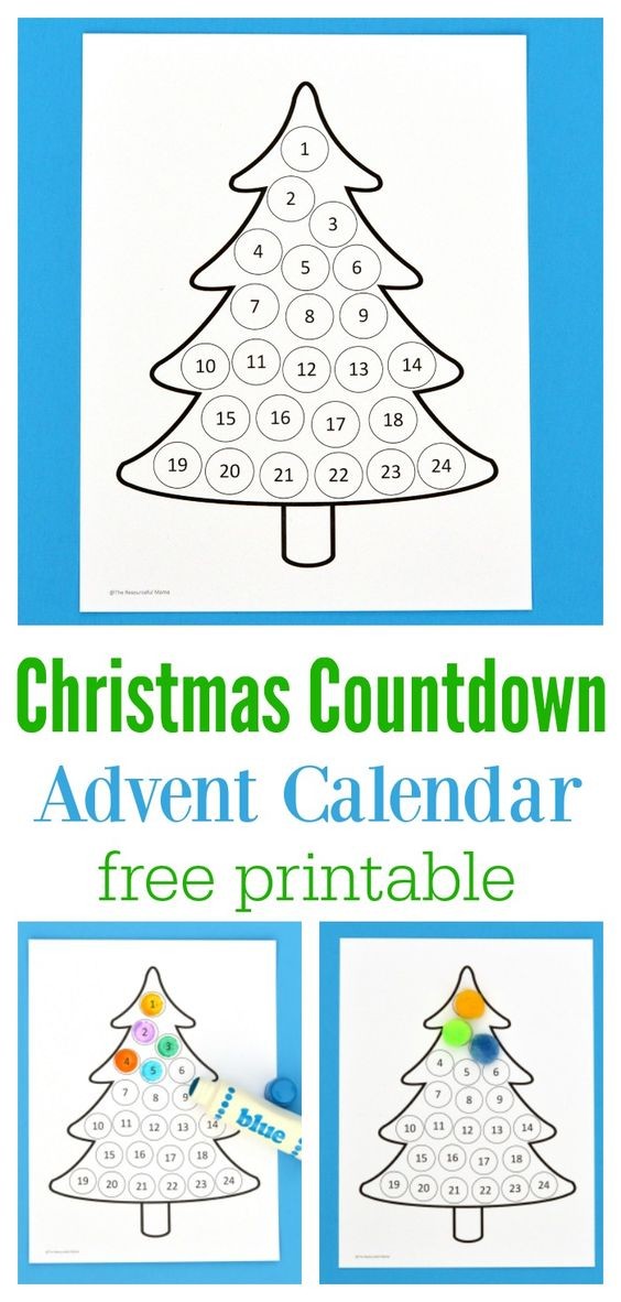 Free Printable Countdown Calendar for Kids Christmas Countdown Advent Calendar