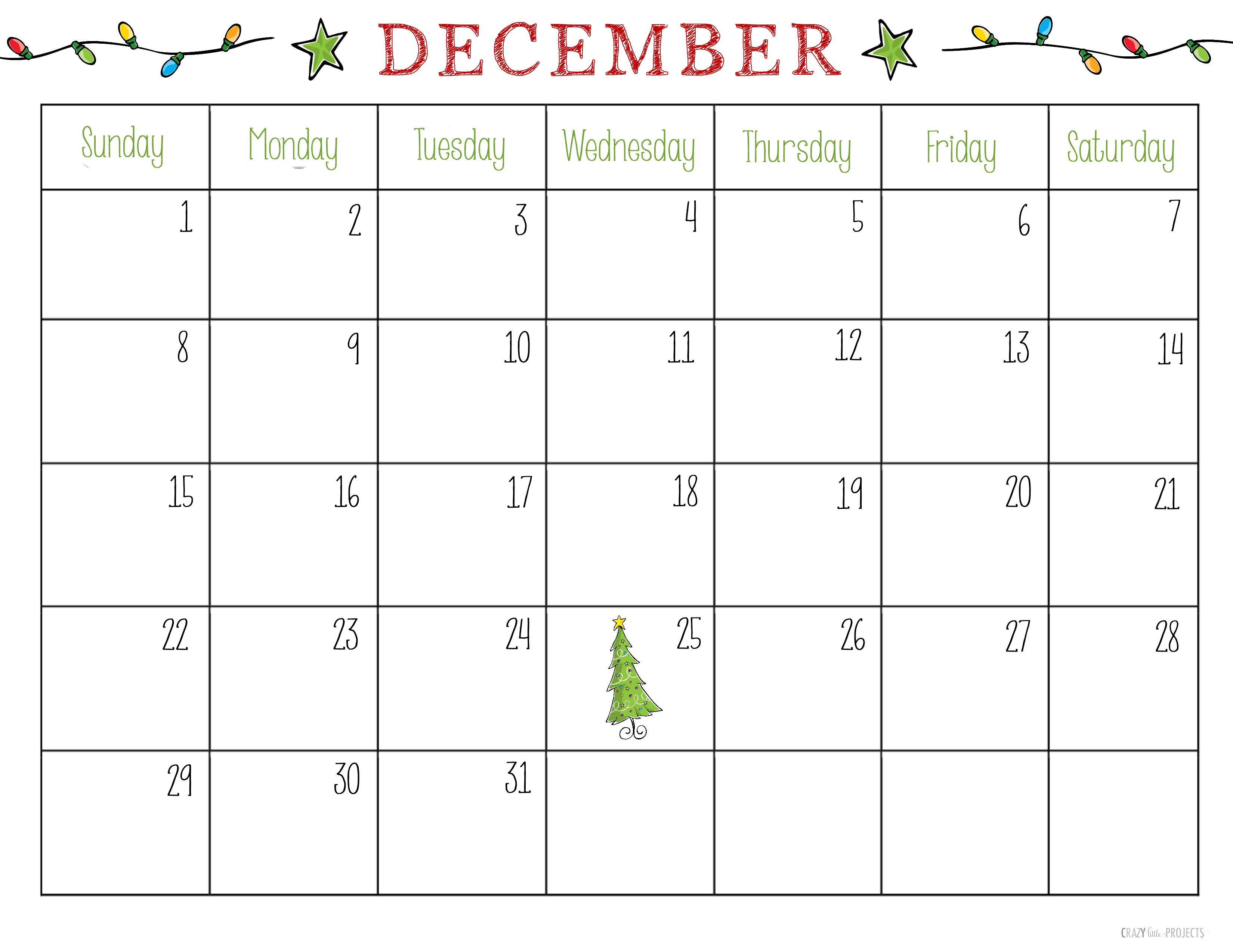 Free Printable December Calendar Free Printable Christmas Planner