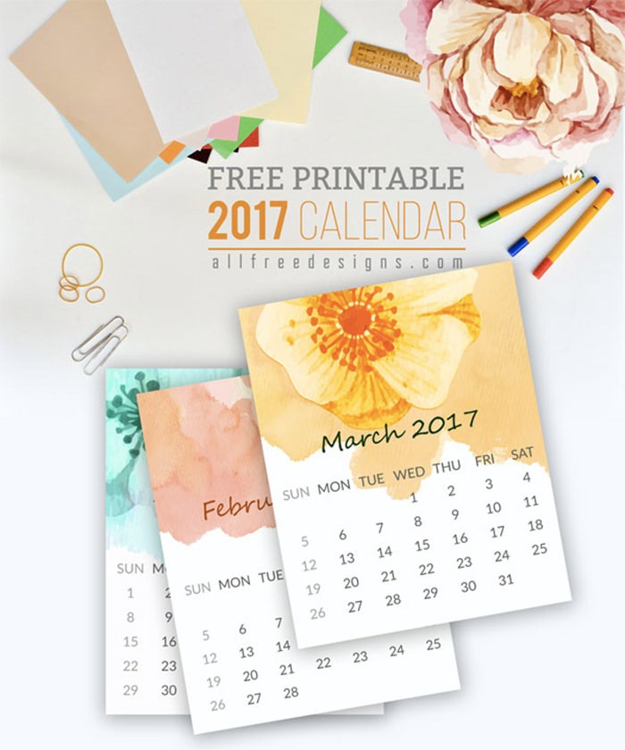 Free Printable Mini Calendars 20 Free Printable Calendars for 2017 Hongkiat