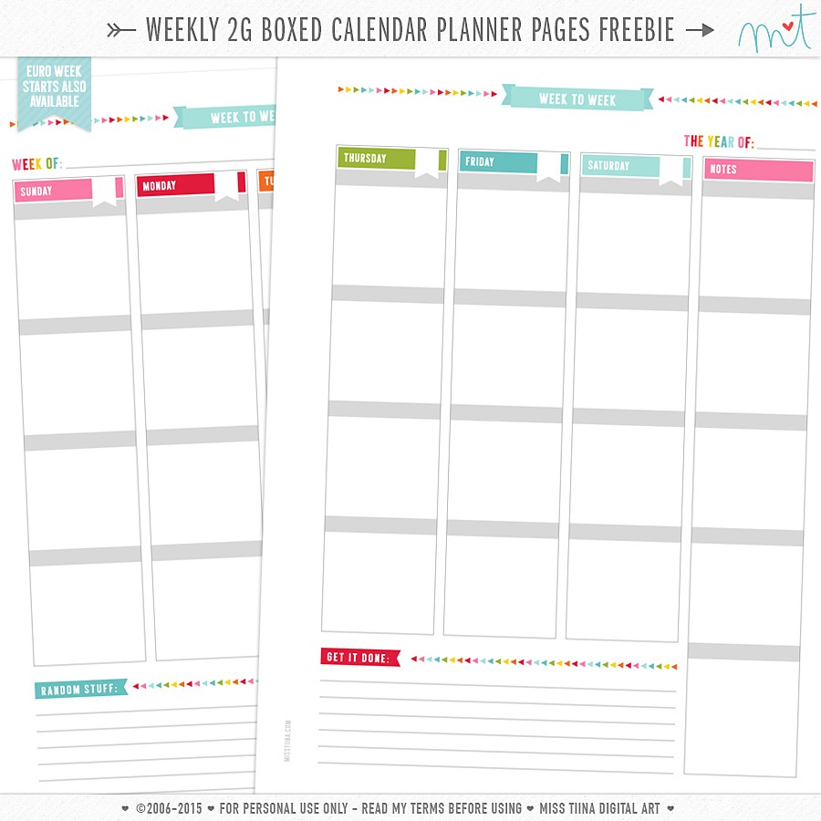 free printable 2016 planners calendars