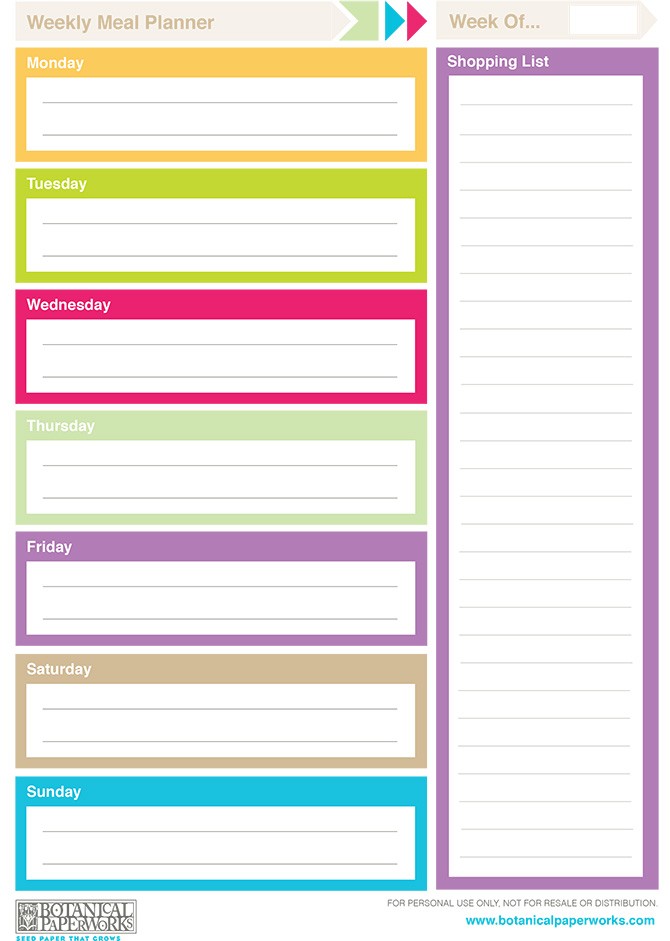 free printable weekly planners