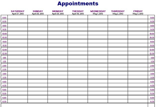 Unique Free Printable Weekly Appointment Calendar Free Printable 