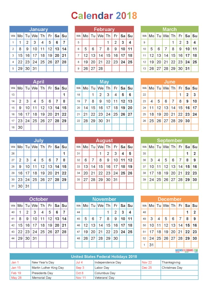 Free Printable Yearly Calendars New Year 2018 Calendar Download New Year 2018 Printable