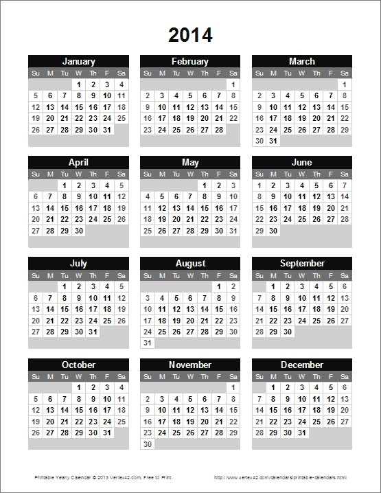 Free Yearly Printable Calendars Free Printable Calendar Printable Monthly Calendars