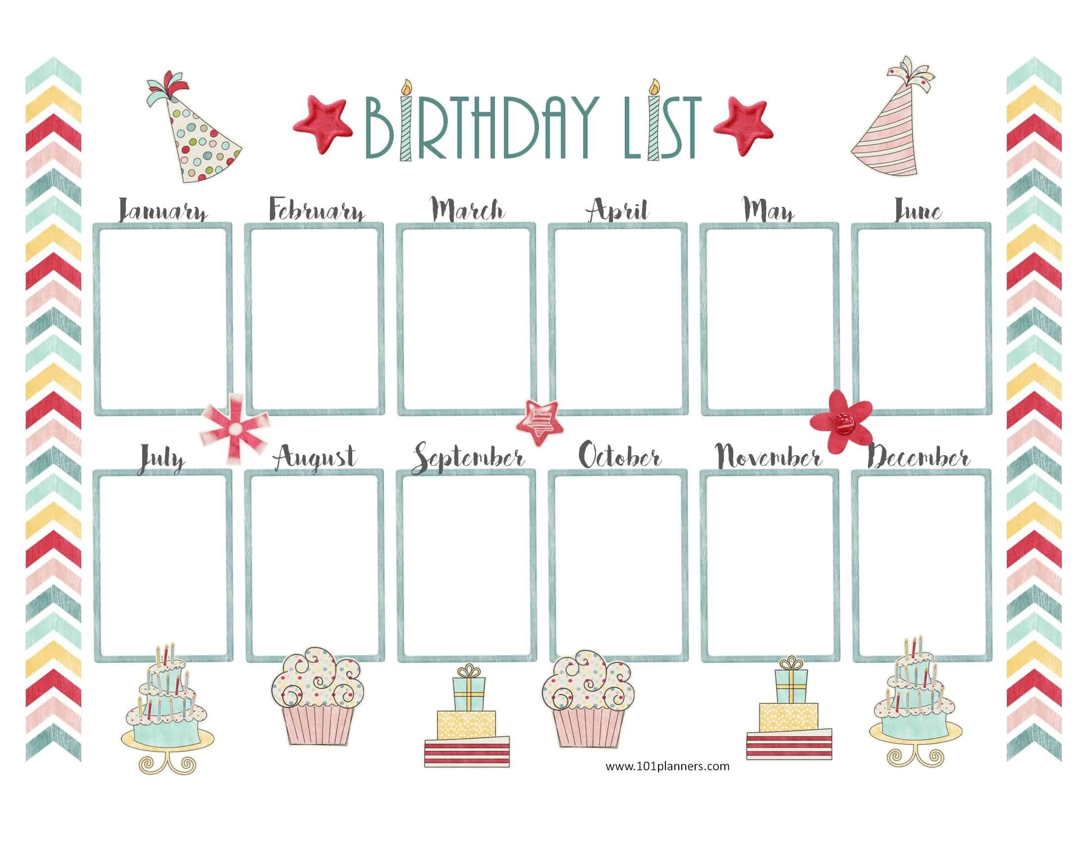 New Happy Birthday Calendar Printables Free Printable Calendar Monthly