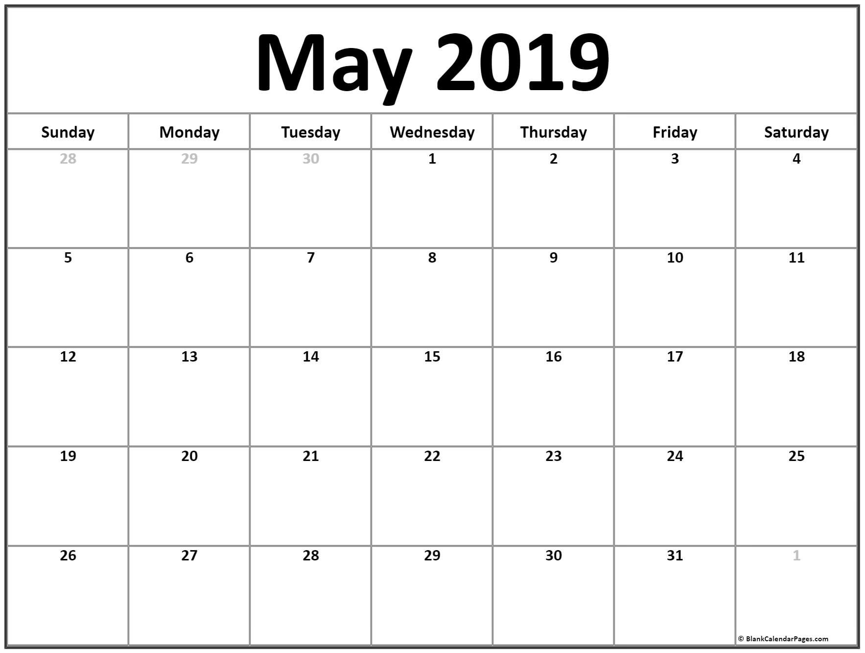 CAL=May 2019 calendar