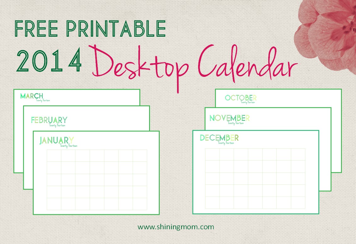 Moms Calendar Printable Free Printable 2014 Desktop Calendar