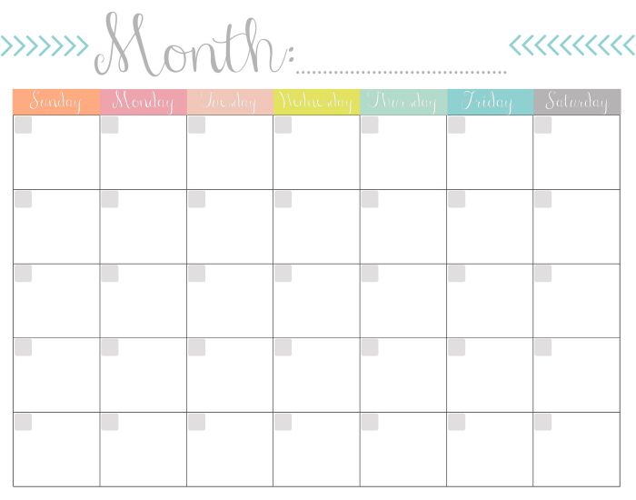 Lovely Monthly Calendar Free Printable | Free Printable Calendar Monthly