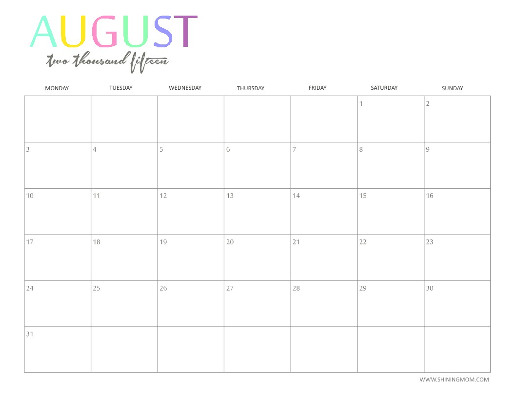 Monthly Calendars Printable Printable Calendar Monthly 2015 – 2017 Printable Calendar