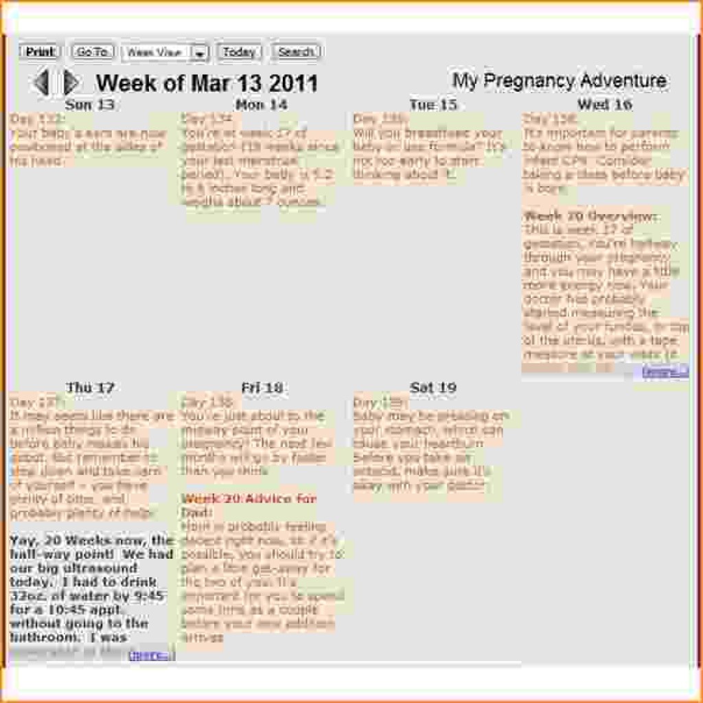 Pregnancy Calendar Day by Day Printable Printable Pregnancy Calendar Day by Day