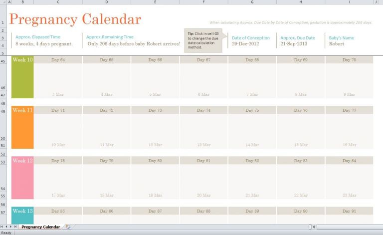 Awesome Pregnancy Week By Week Calendar Printable Free Printable Calendar Monthly 