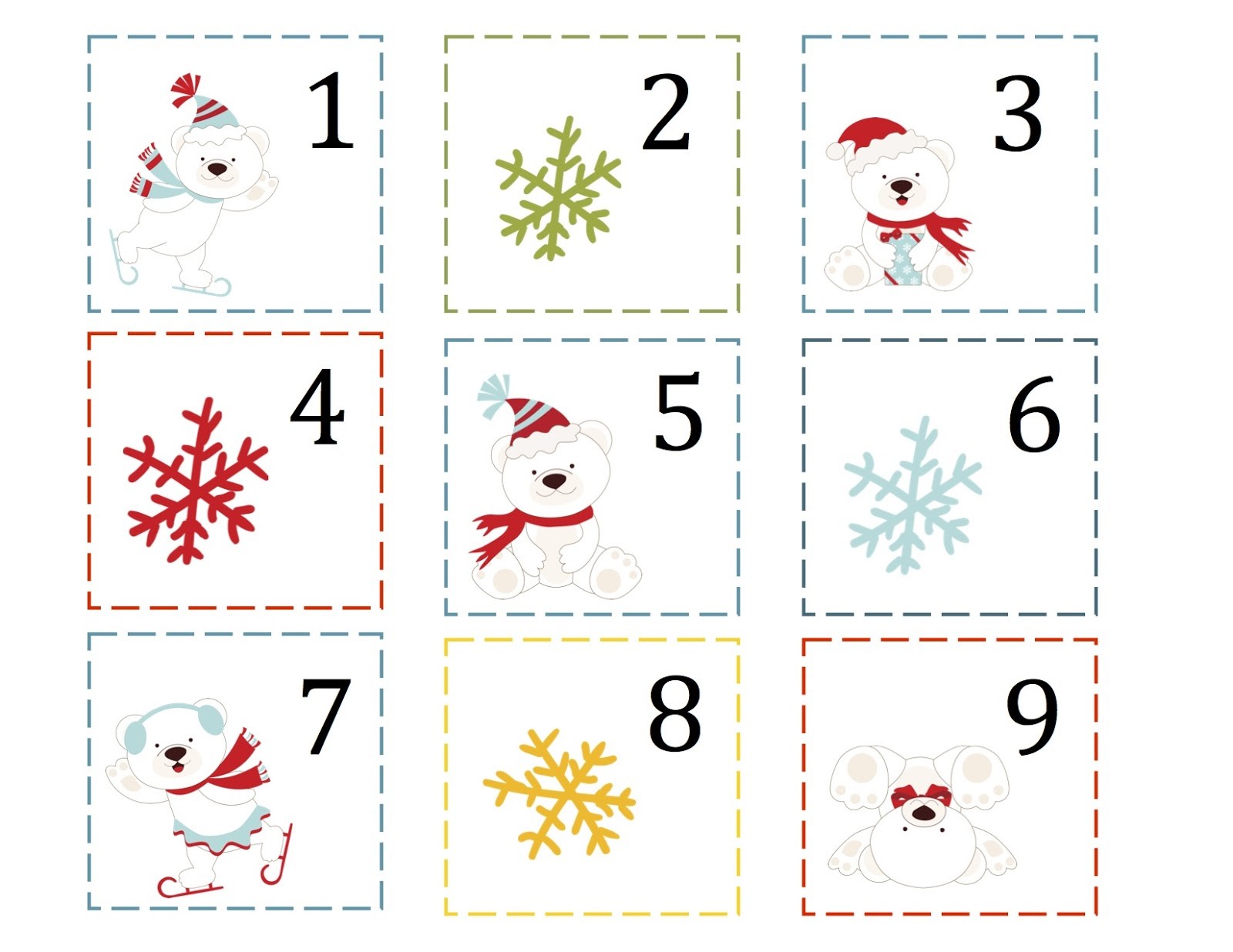 printable christmas calendar numbers