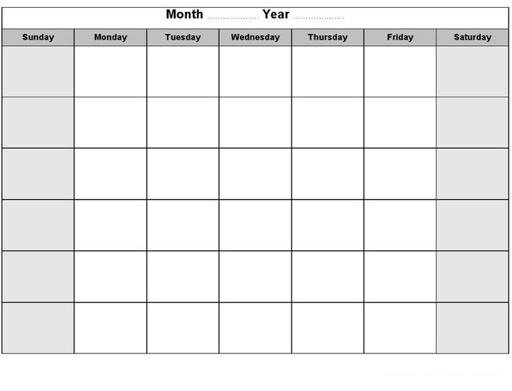 calendar template printable