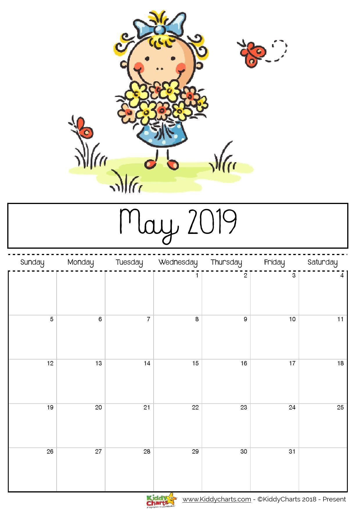 free printable 2019 calendar for kids