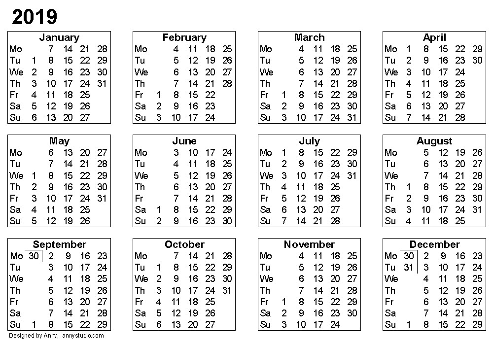 weekly calendar 2019 1079