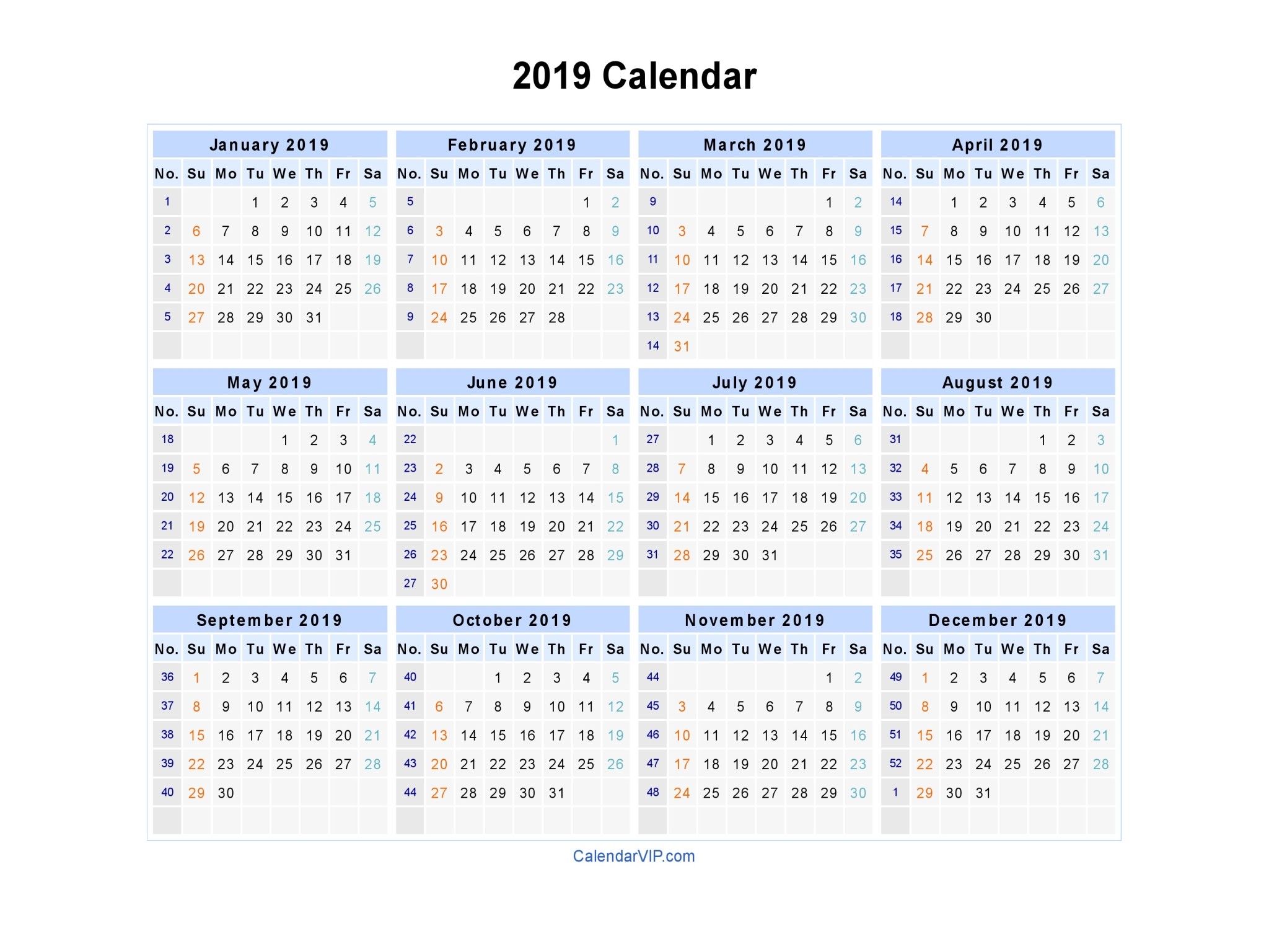 weekly calendar 2019 23