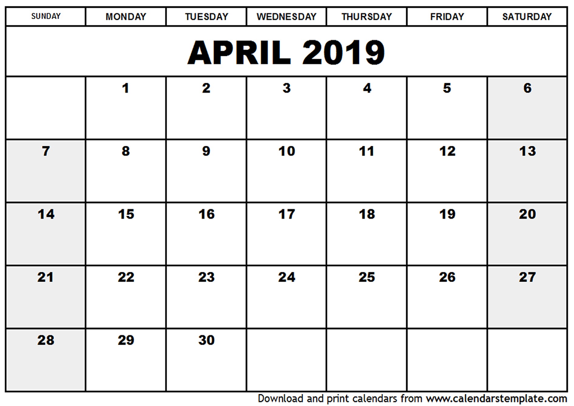 april 2019 calendar template 1749