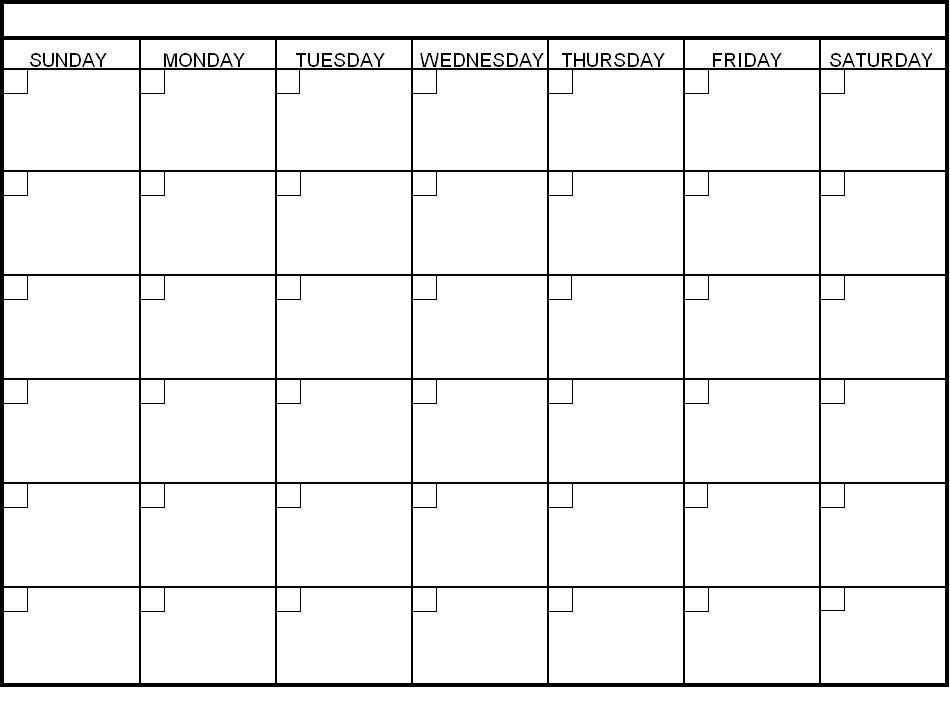 blank calendar custom